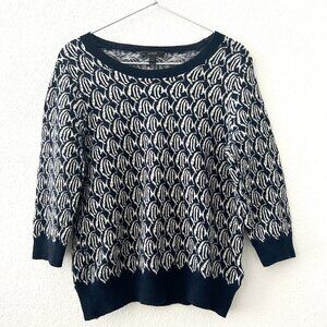 J. Crew Tippi Sweater in School of Fish Patten | 100% Merino Wool |  L